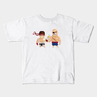 Retro Gamer Street Fighter Drinking Buds Kids T-Shirt